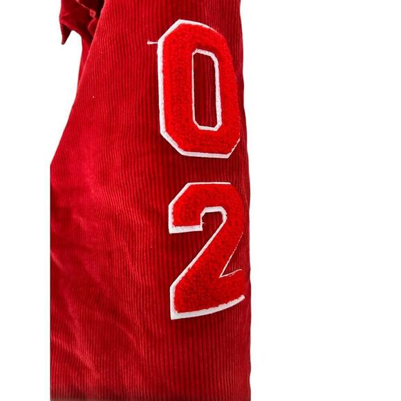 Hudson Jeans Corduroy Varsity Jacket Red size Medium - Picture 5 of 10